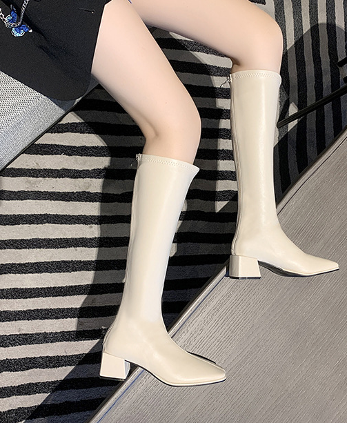 シックヒールロングブーツ