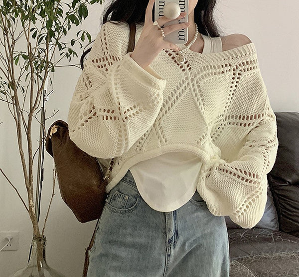 ショート丈ニットセーター