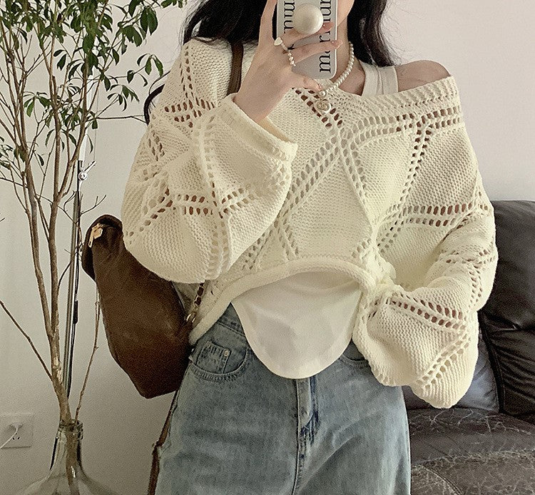 ショート丈ニットセーター