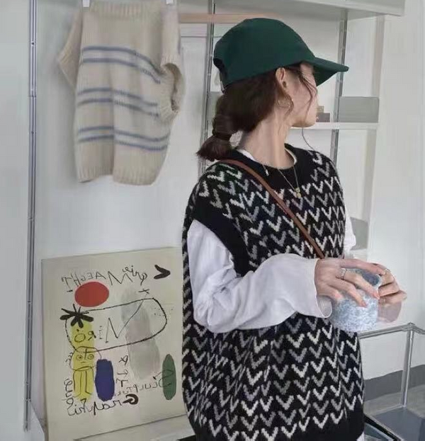 プルオーバーニットベスト