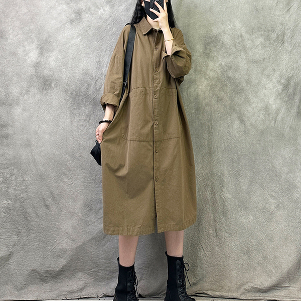 ゆったりシャツワンピース