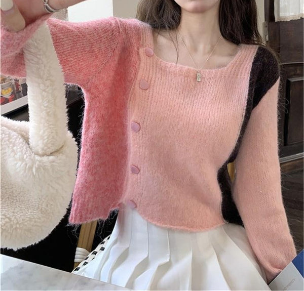 サイドボタンミニ丈カーディガン