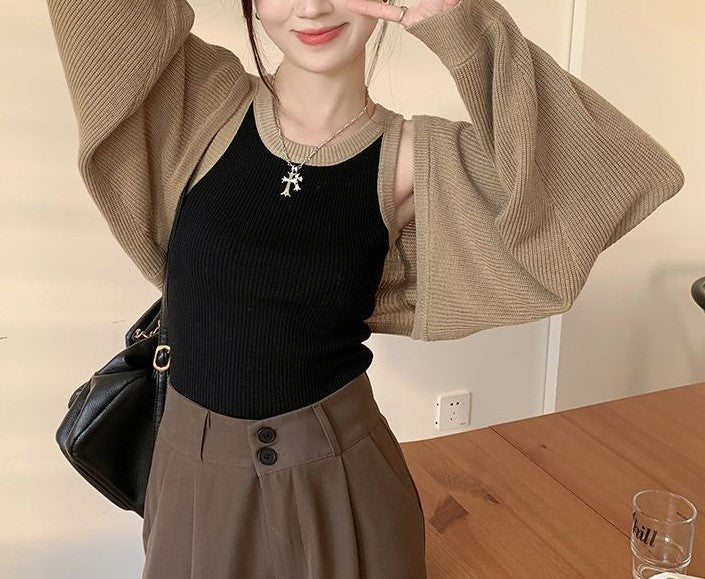 バルーンショートカーディガンセット