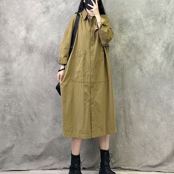 ゆったりシャツワンピース