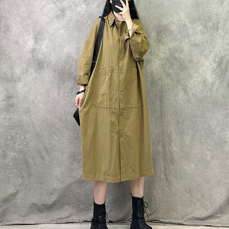 ゆったりシャツワンピース