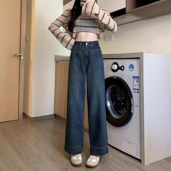 腰高ワイドデニムパンツ