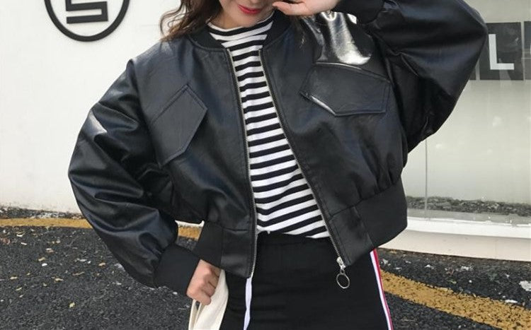 ミニ丈レザージャケット