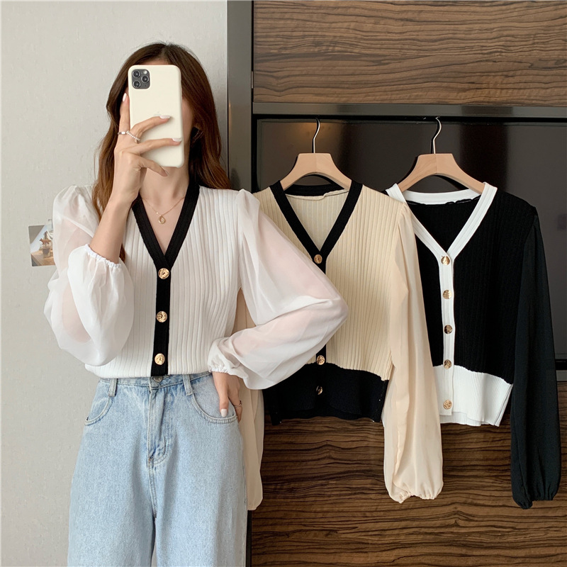 シースルースリーブカーディガン