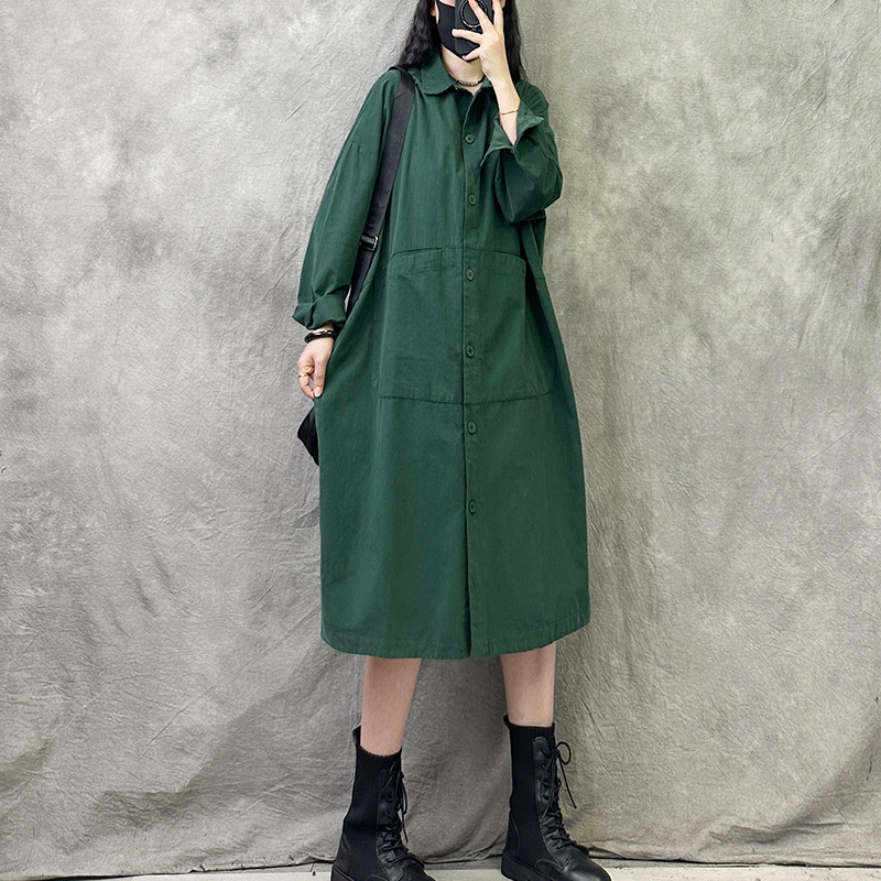 ゆったりシャツワンピース