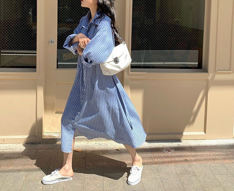 ストライプシャツワンピース – minew