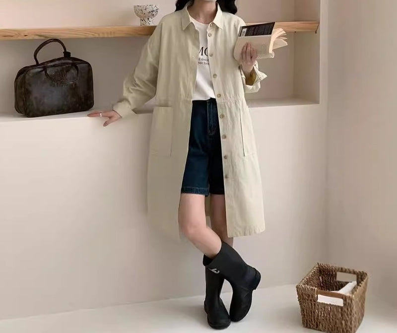 mi-mama☆45R リネン ジャケット メゾンジゴ シャツワンピース メランジツイルシャツワンピース(ワンピース)｜LOVELESS