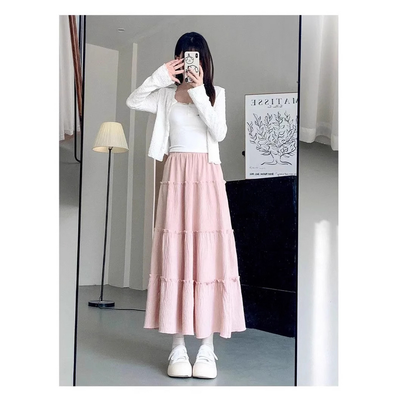 フレアチュールロングスカート