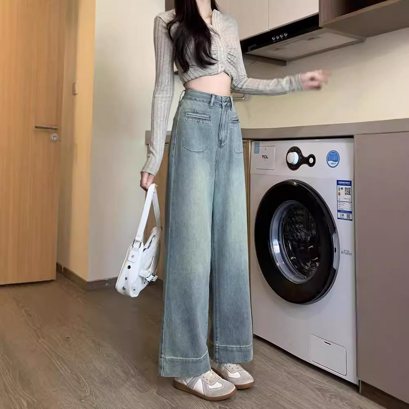 腰高ワイドデニムパンツ