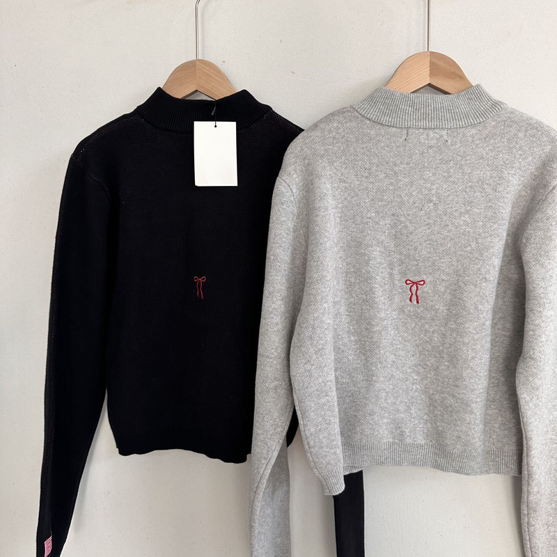 ニットサイドリボンカーディガン