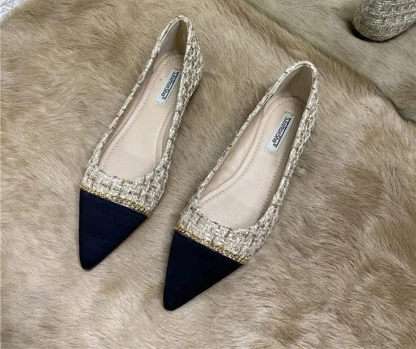 カラーブロック フラットシューズ