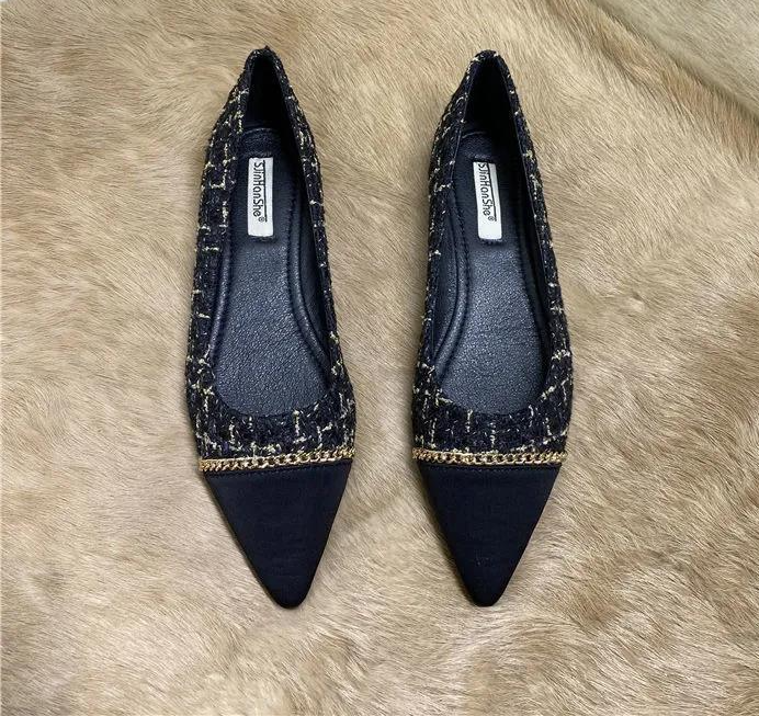 カラーブロック フラットシューズ