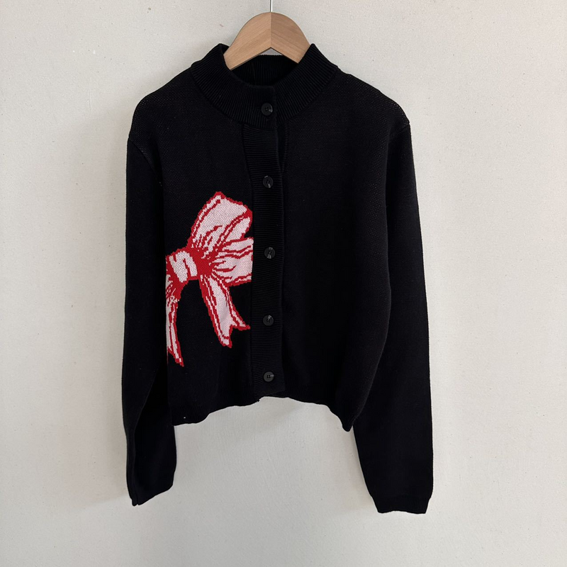 ニットサイドリボンカーディガン