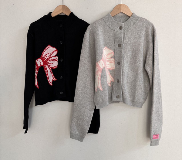 ニットサイドリボンカーディガン