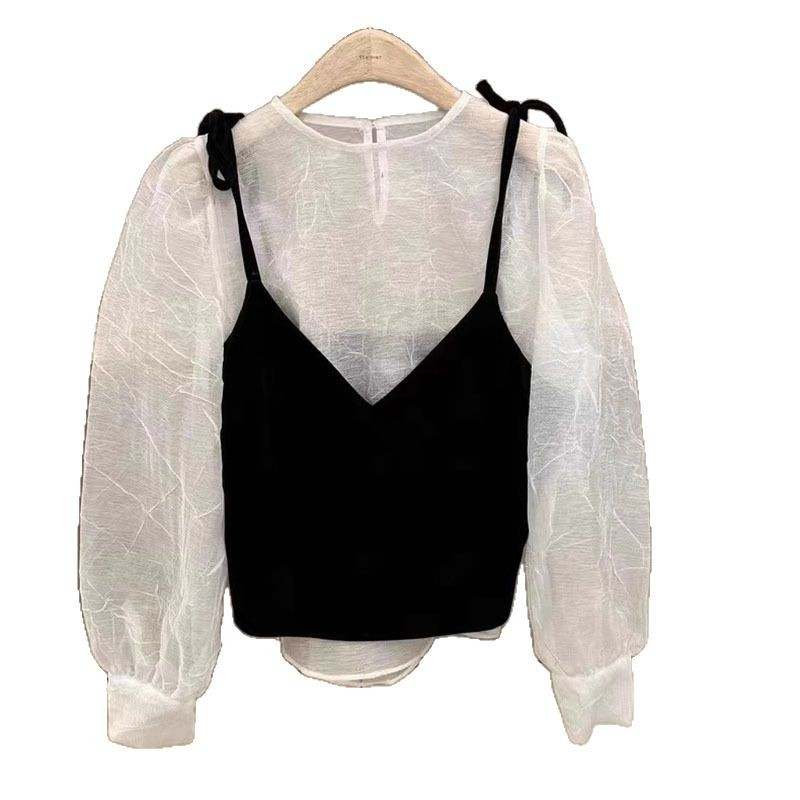 シースルーブラウスキャミソールセット