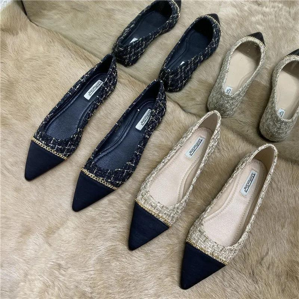 カラーブロック フラットシューズ