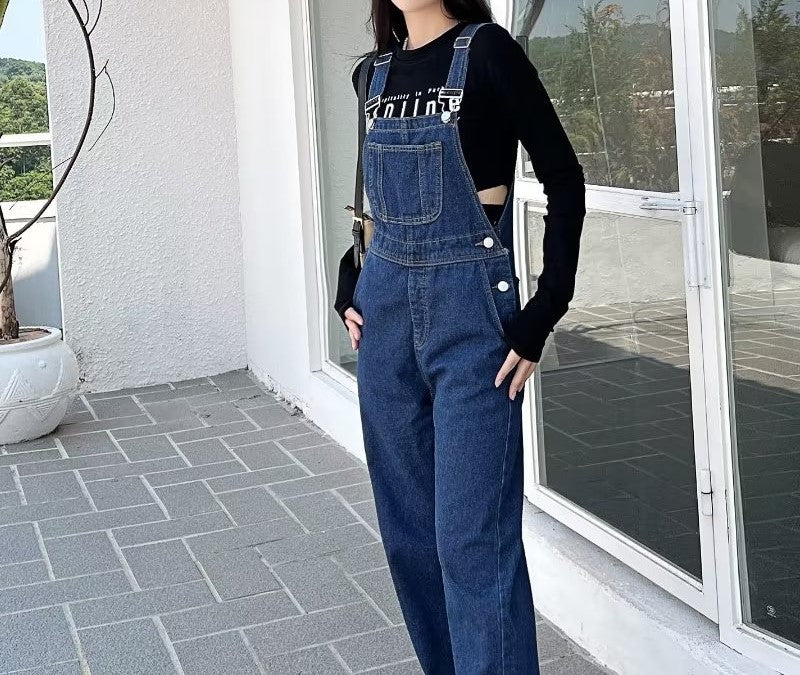 ストレートデニムオーバーオール