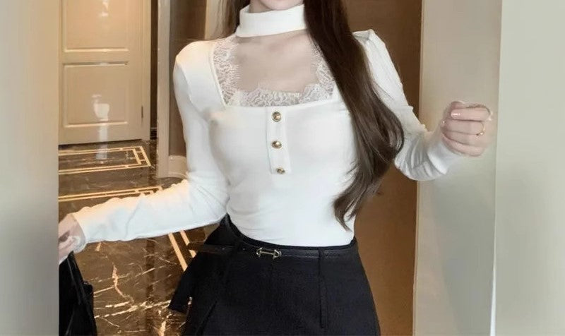 レースプルオーバーシャツ