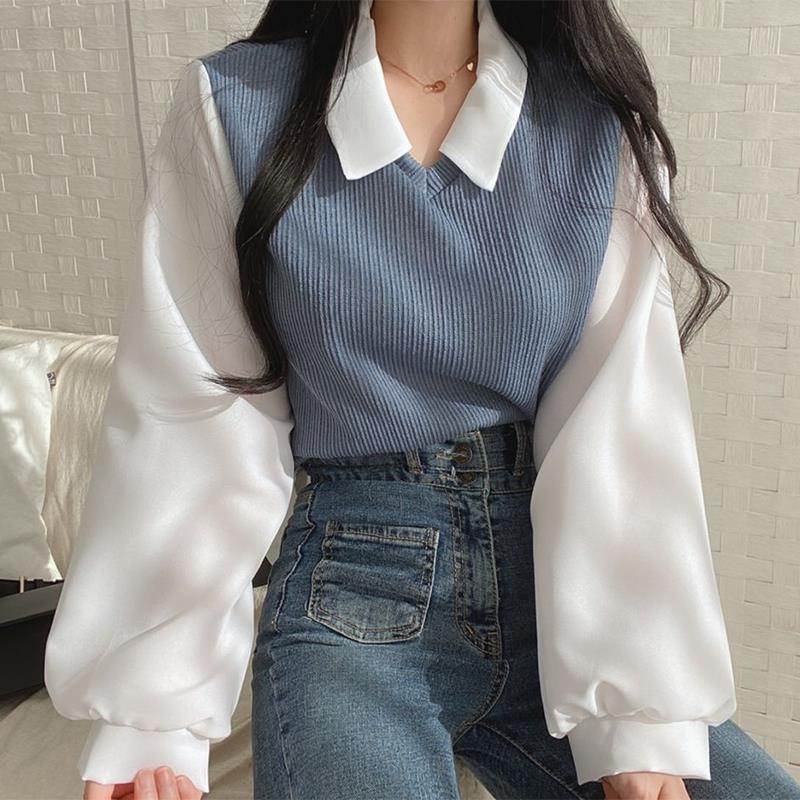 つなぎ合わせブラウス｜レディース服通販専門店のミニュ（minew）