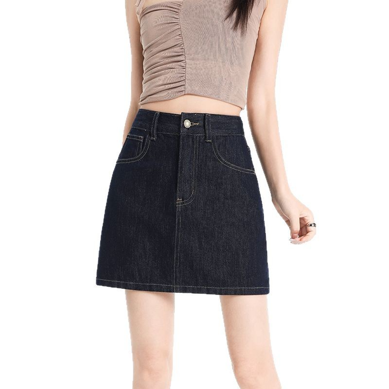 ショート丈Aラインデニムスカート