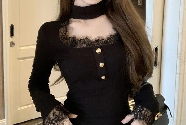 レースプルオーバーシャツ