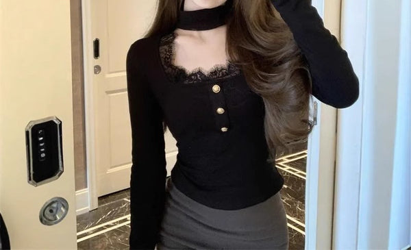 レースプルオーバーシャツ