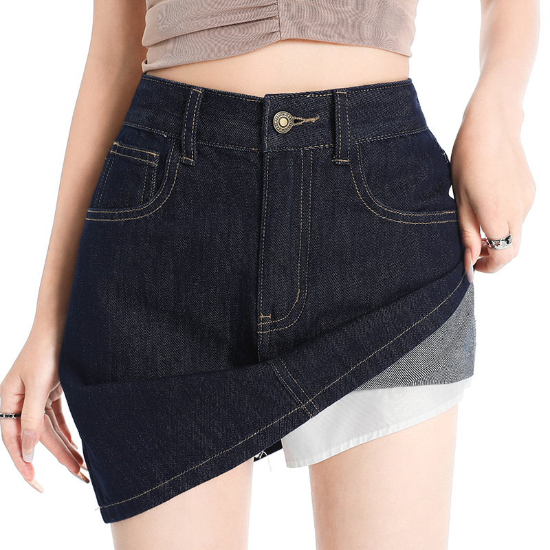 ショート丈Aラインデニムスカート