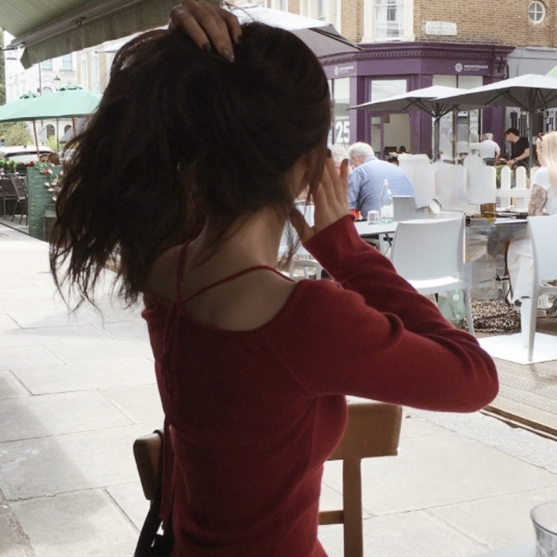 ポートレートネックロングトップ