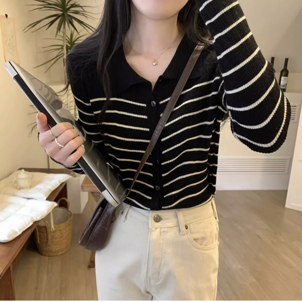 ボーダーカーディガン