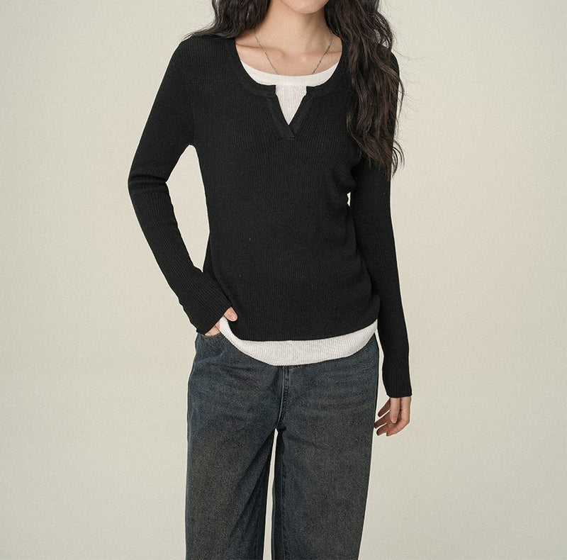 フェイクツーピースロングTシャツ