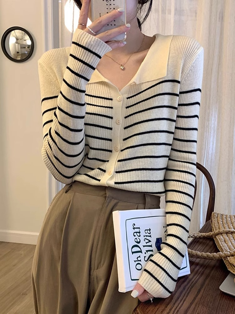 ボーダーカーディガン