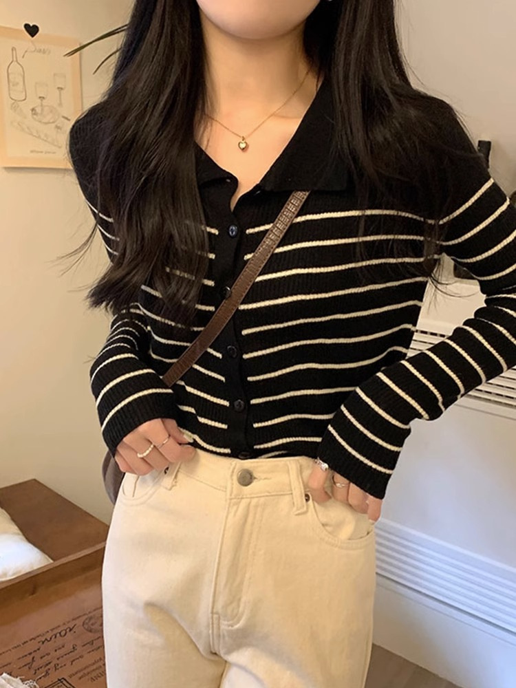 ボーダーカーディガン