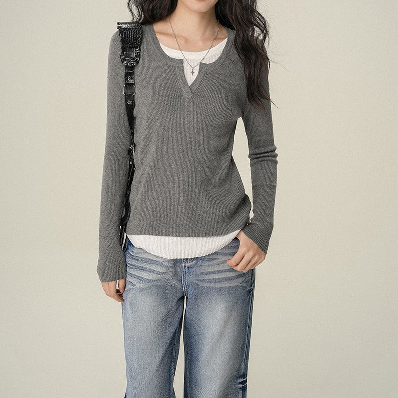 フェイクツーピースロングTシャツ