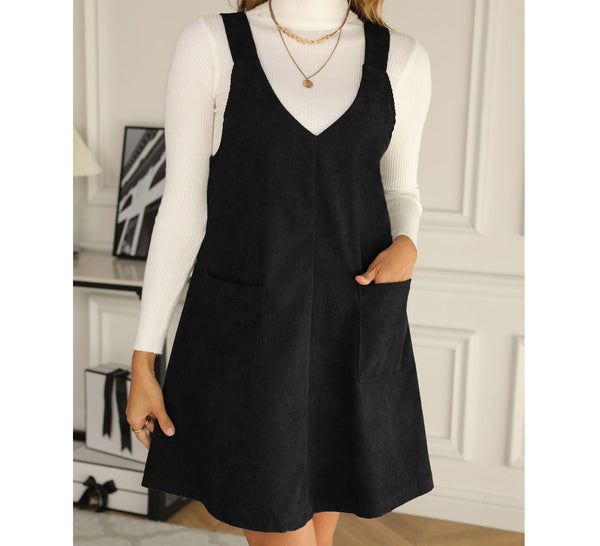 Vネックポケットワンピース