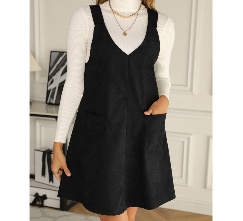Vネックポケットワンピース