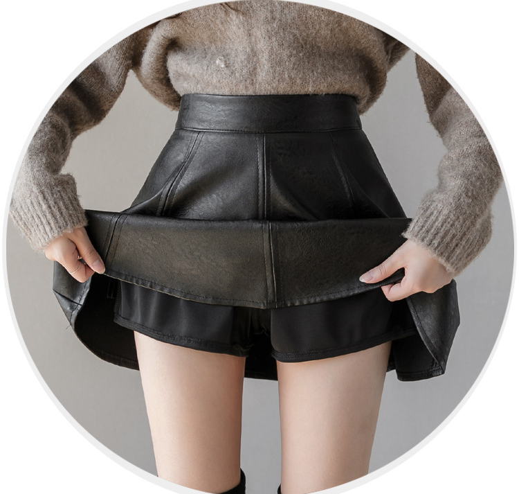 ハイウエストレザースカート