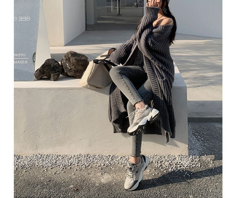 ルーズニットロングカーディガン