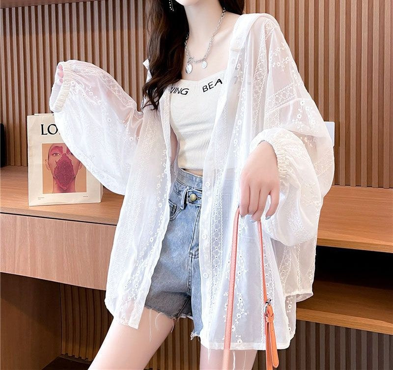 シースルーレースパーカー｜レディース服通販専門店のミニュ（minew）