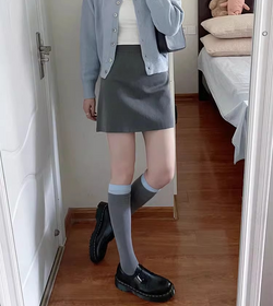 腰高Aラインミニスカート