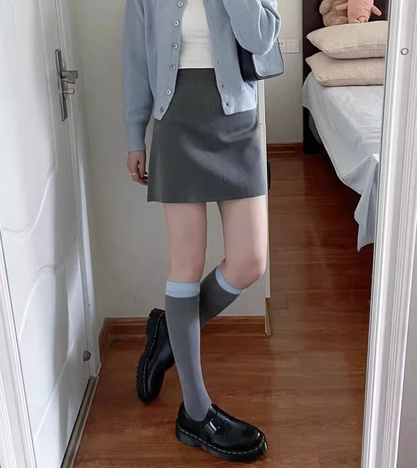 腰高Aラインミニスカート