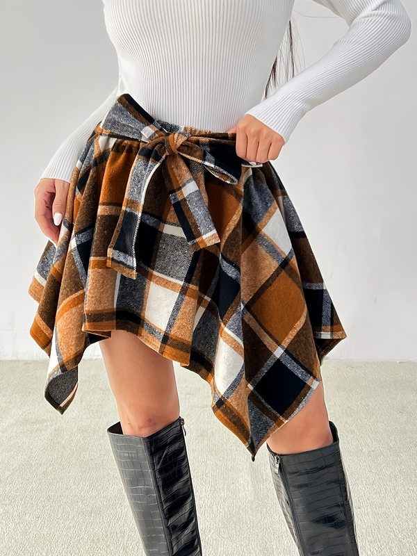 シャツ風チェックスカート