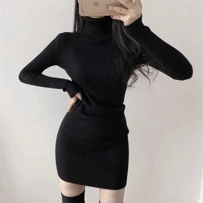 タートルネックタイトワンピース